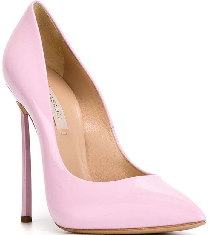 Light Pink Casadei 'Blade' Patent Pumps