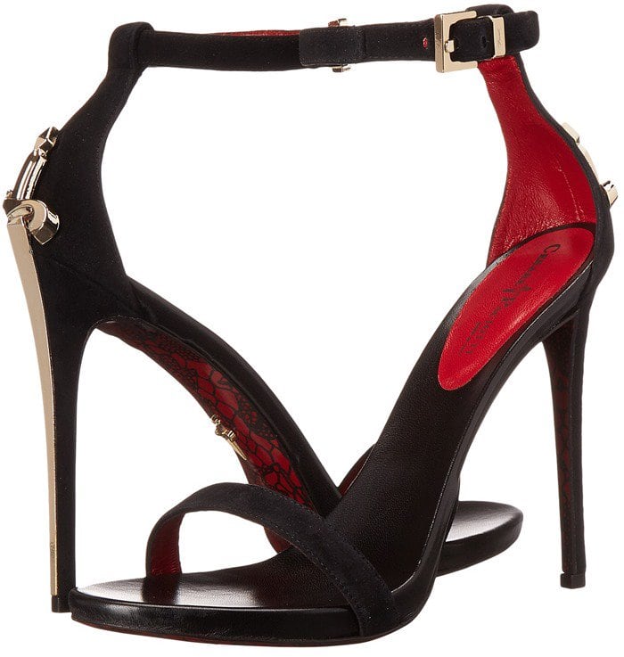 Cesare Paciotti Suede Ankle Strap Heeled Sandal