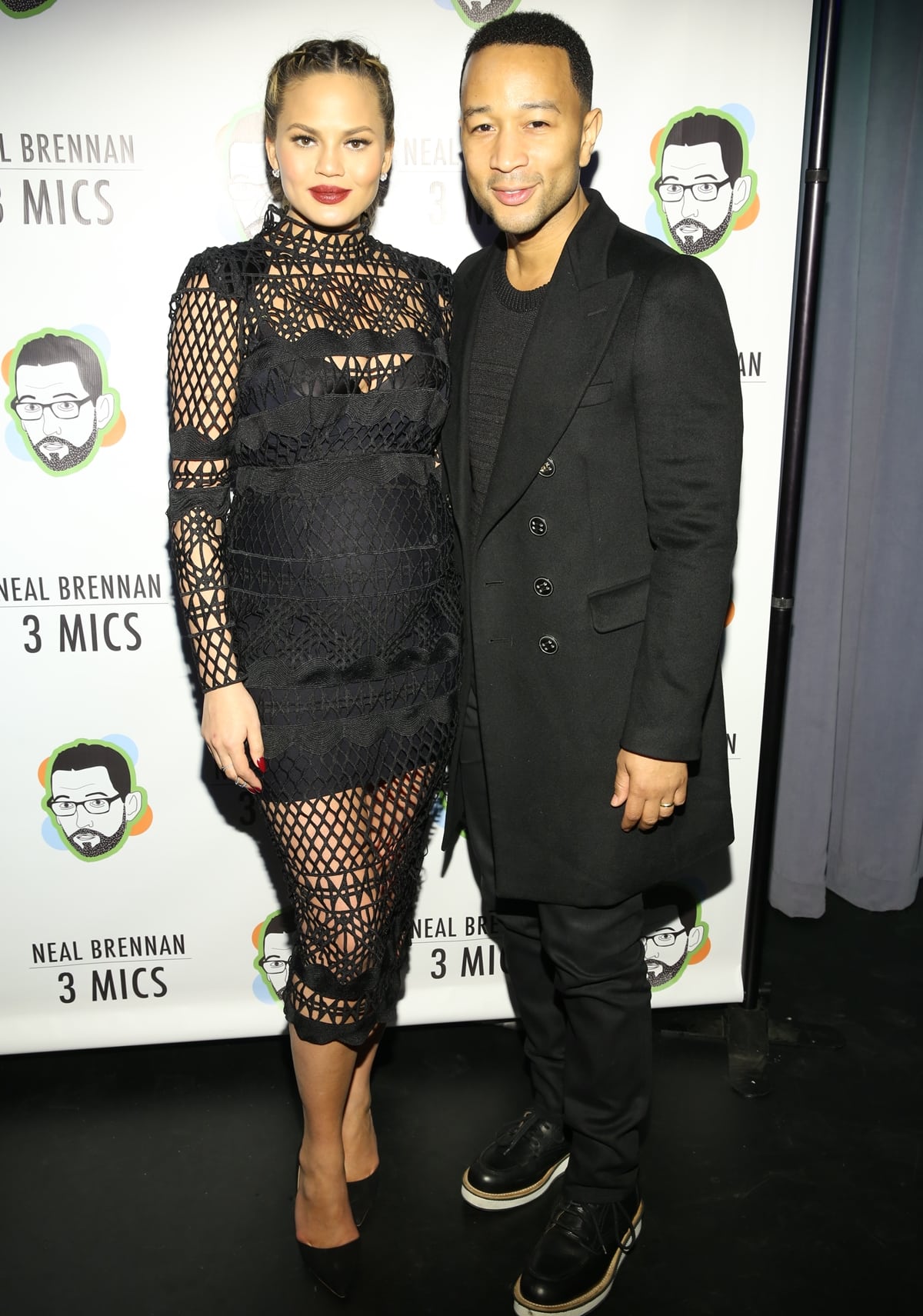 Chrissy Teigen and her husband John Legend are approximately the same height