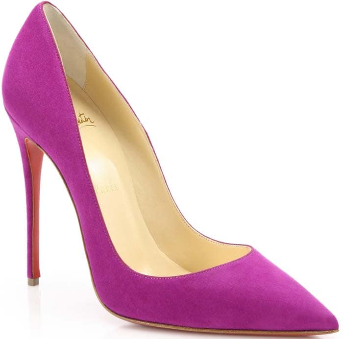 Pink Christian Louboutin "So Kate" Suede Pumps