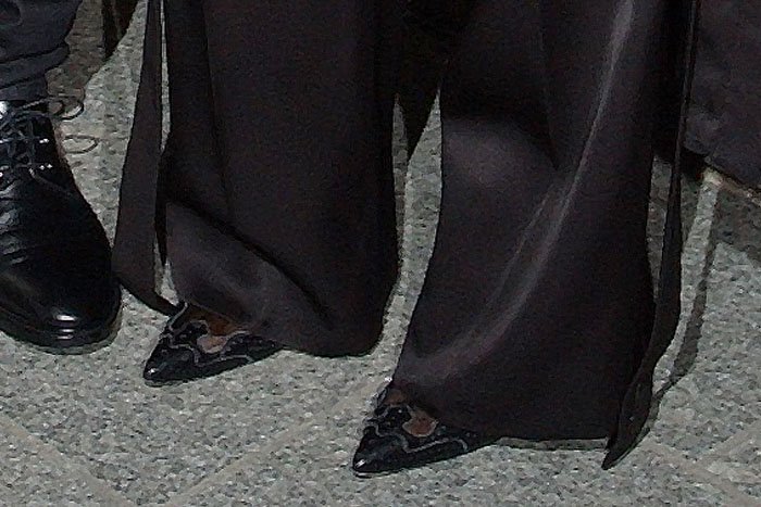 Ciara's feet in black pointed-toe Givenchy pumps