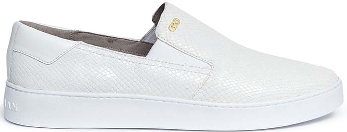 Cole Haan "Reiley" Snakeskin Embossed Leather Skate Slip-Ons