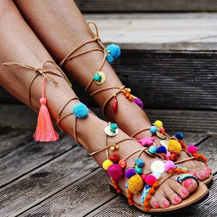 Elina Linardaki Penny Lane Lace Up Sandals