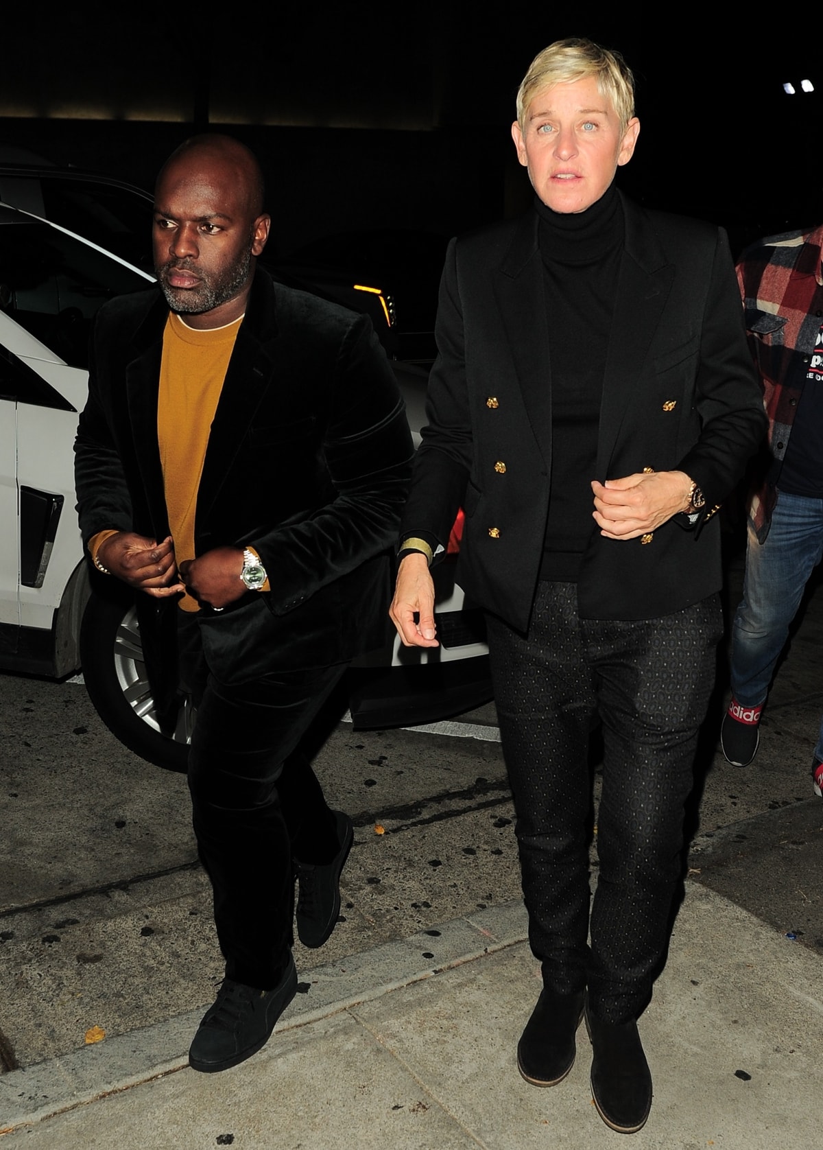 Television host Ellen DeGeneres joins Kris Jenner and Corey Gamble at Craig's for dinner