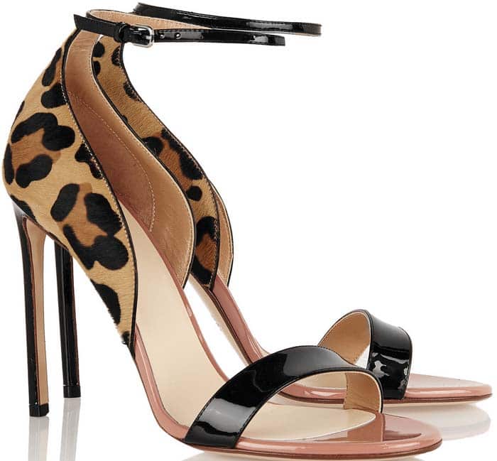 Francesco Russo Leopard Calf Hair Sandal