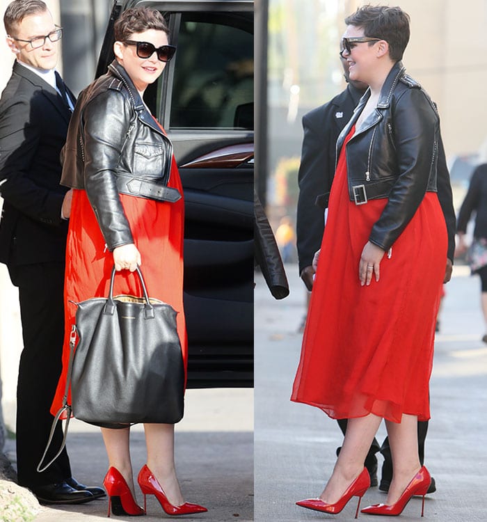 Ginnifer Goodwin with a tousled pixie cut and minimal makeup