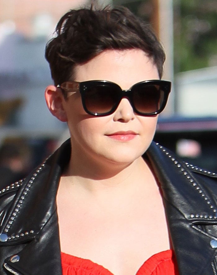 Ginnifer Goodwin hid her eyes behind oversized black sunglasses