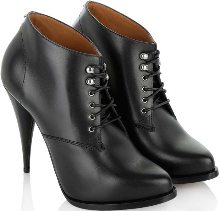 Givenchy Perla Lace-Up Leather Ankle Boots