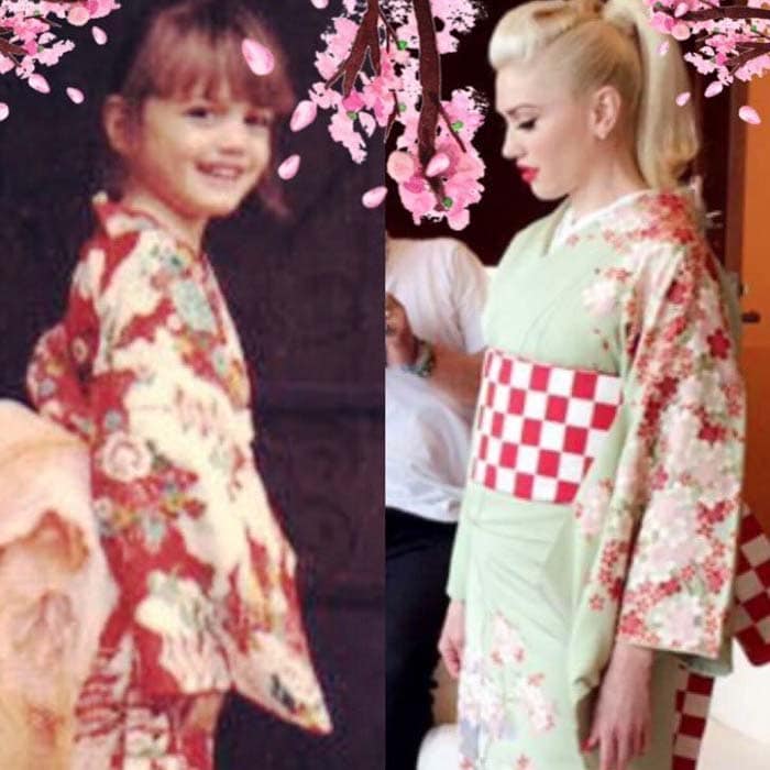 Gwen Stefani wears a kimono as a child and as an adult