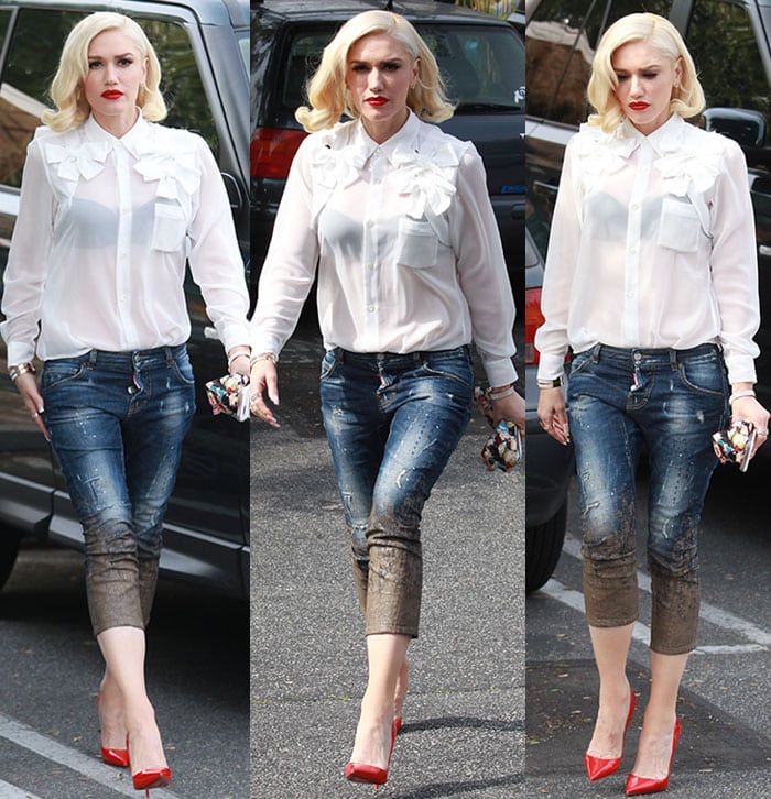 Gwen Stefani arriving at a recording studio in Culver City, California on March 3, 2016