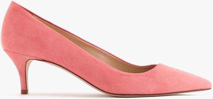 Light Pink J.Crew "Dulci" Suede Kitten Heels