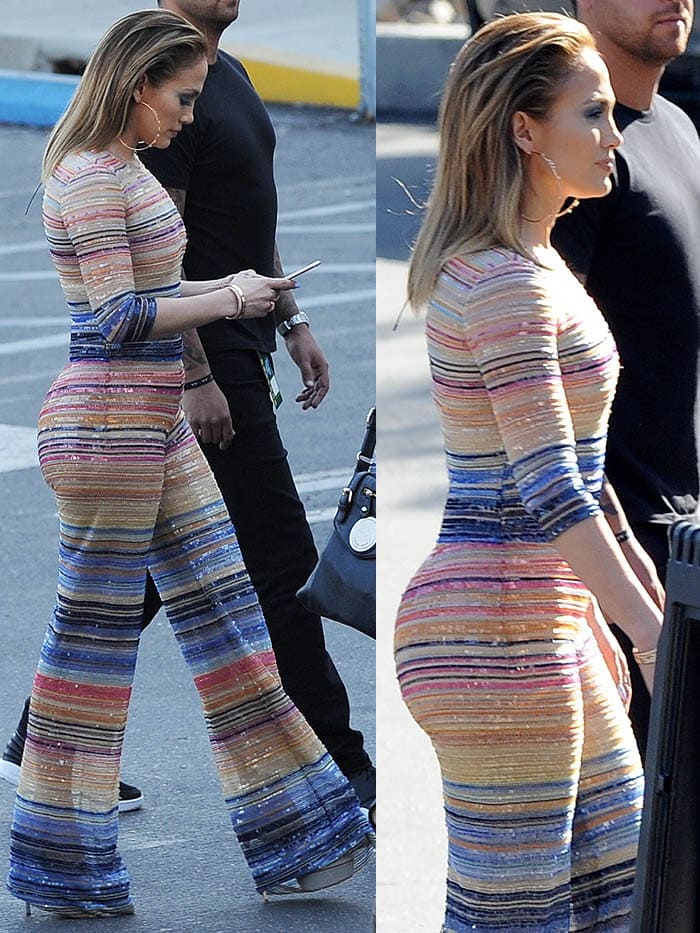 Jennifer Lopez Flaunts Curves In Casadei 'Too-Blade' Pumps