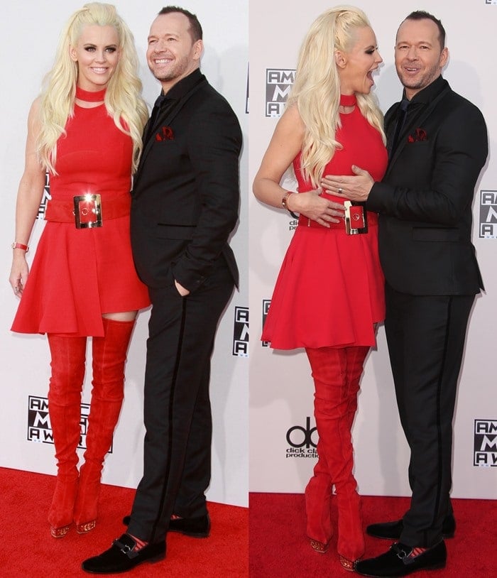 Do you remember the red Versace boots that Jenny McCarthy wore when posing with her husband Donnie Wahlberg on the red carpet?