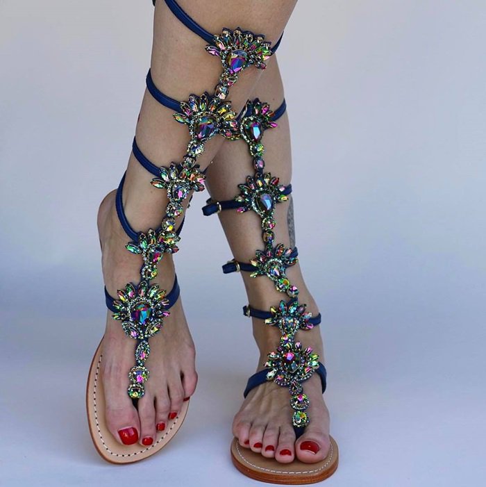 Jewel-Embellished Sandals