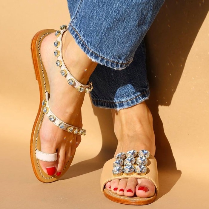 Jewel-Embellished Sandals
