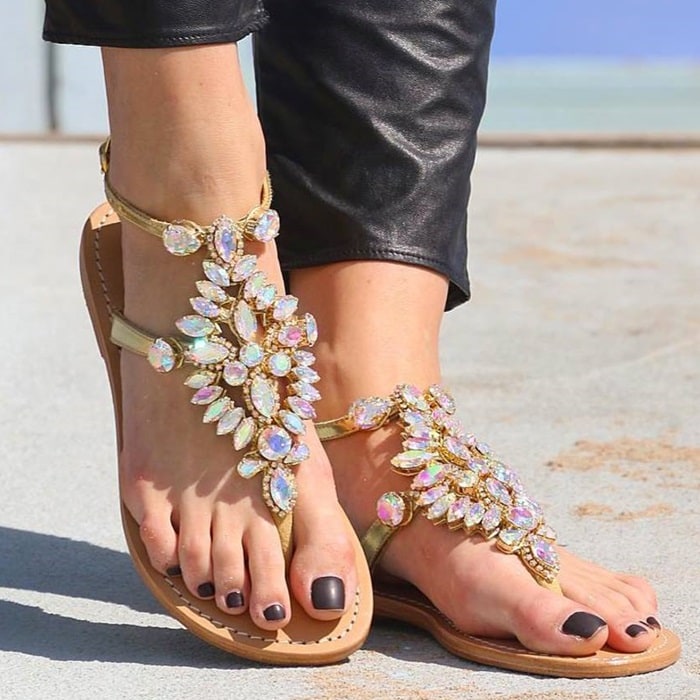 Jewel-Embellished Sandals