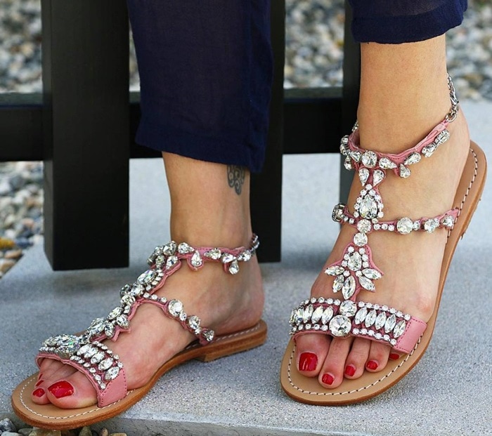 Jewel-Embellished Sandals