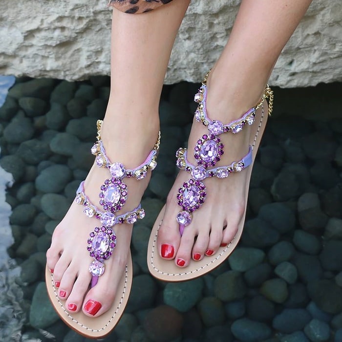 Jewel-Embellished Sandals