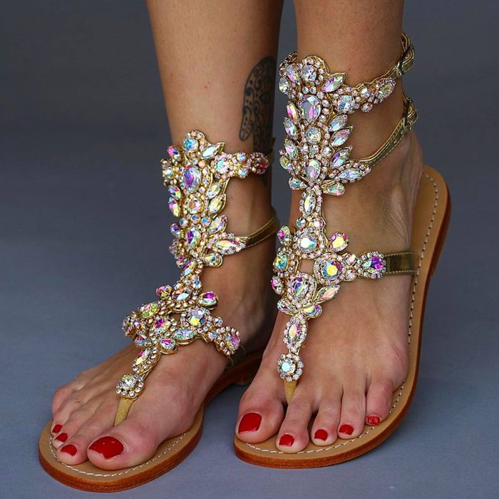 Jewel-Embellished Sandals