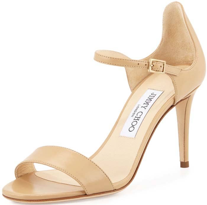 Jimmy Choo Moxy Leather Sandal in Nude