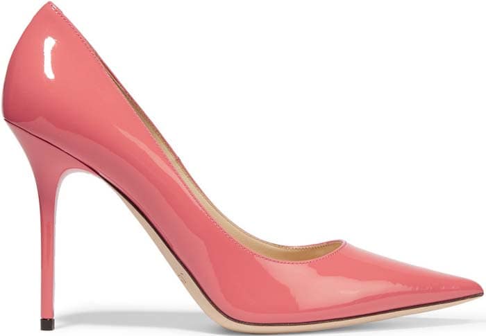 Coral Jimmy Choo "Abel" Patent-Leather Pumps