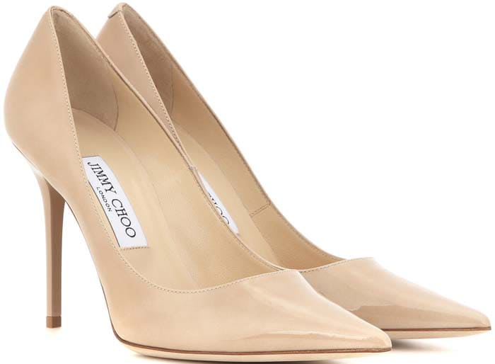 Nude Jimmy Choo "Abel" Patent-Leather Pumps