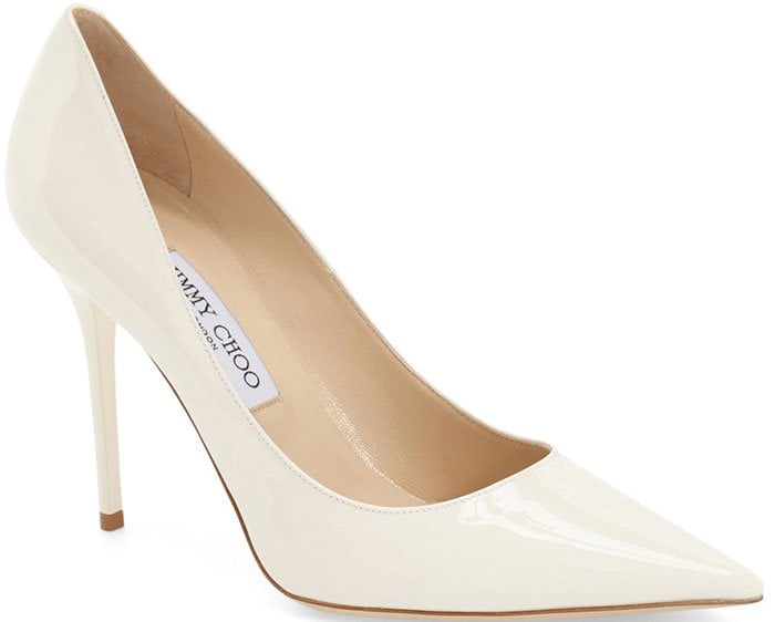 White Jimmy Choo "Abel" Pointy-Toe Pumps