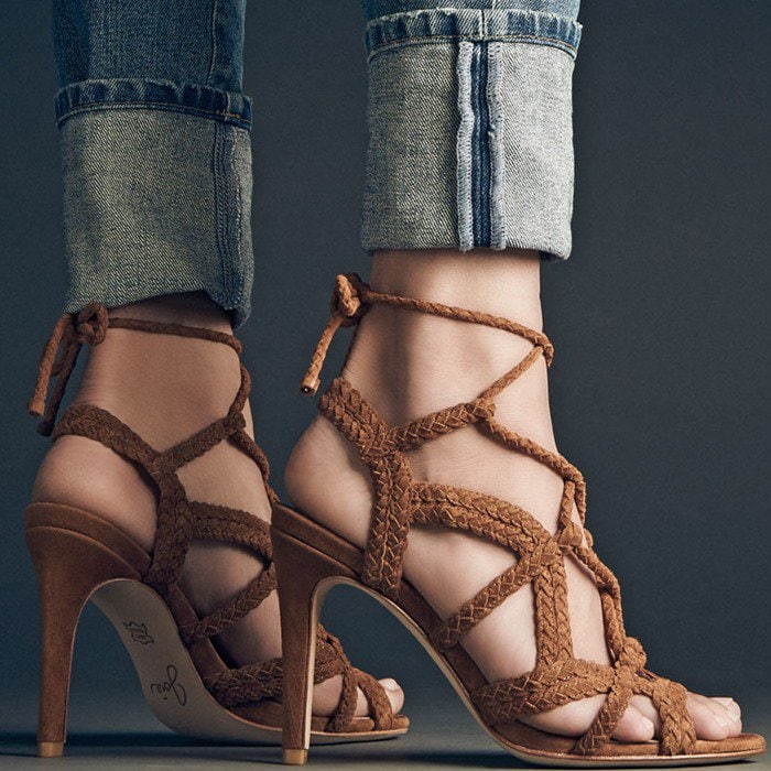 Joie 'Tonni' Suede Strappy Sandal in Whiskey