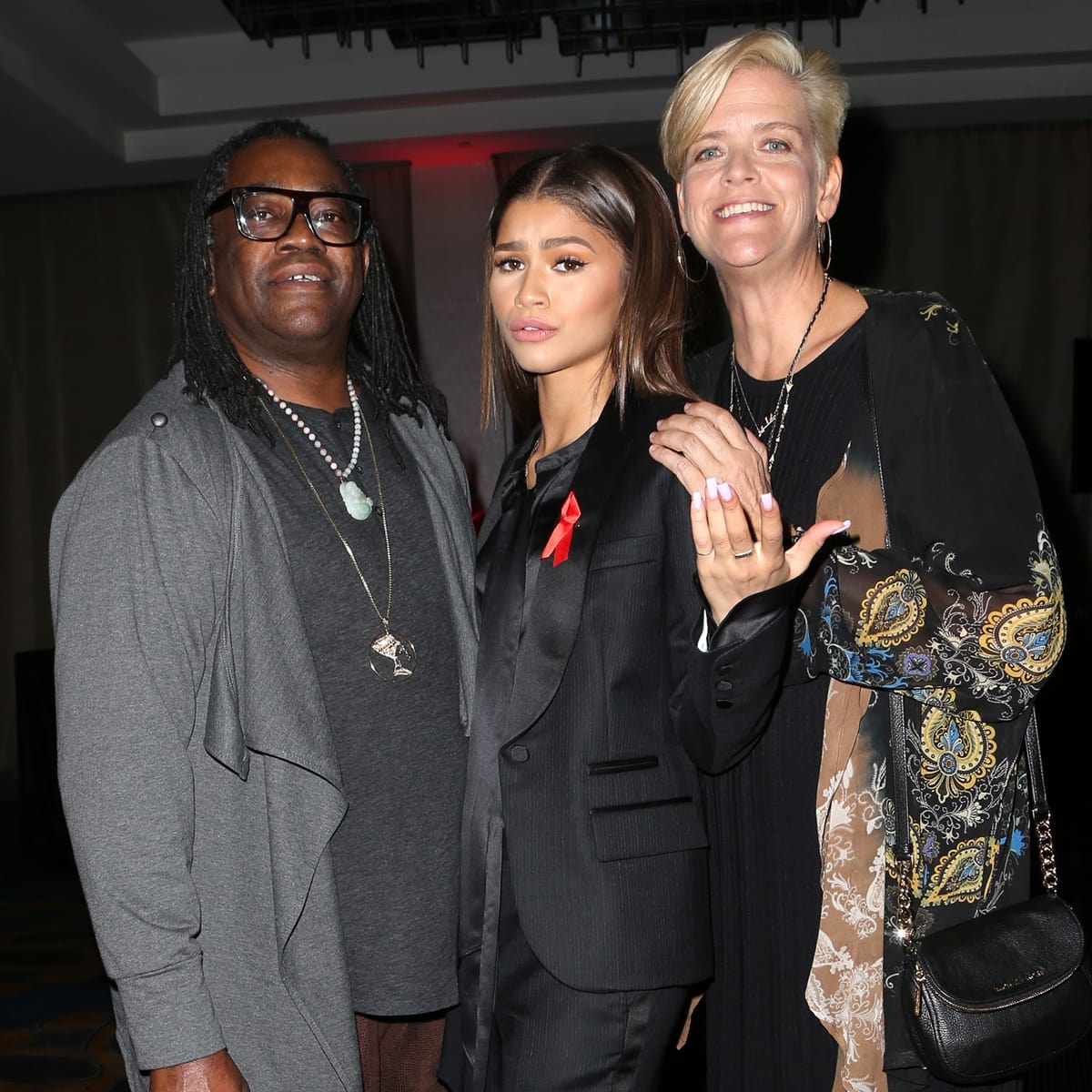 Zendaya with her parents Kazembe Ajamu Coleman and Claire Stoermer