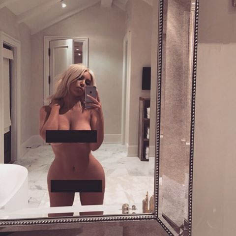 Kim Kardashian took to social media with a nude selfie claiming she had "nothing to wear"