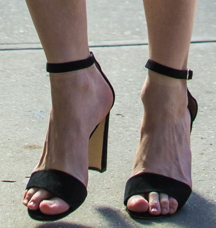Kirsten Dunst steps out in stylish black ankle-strap sandals