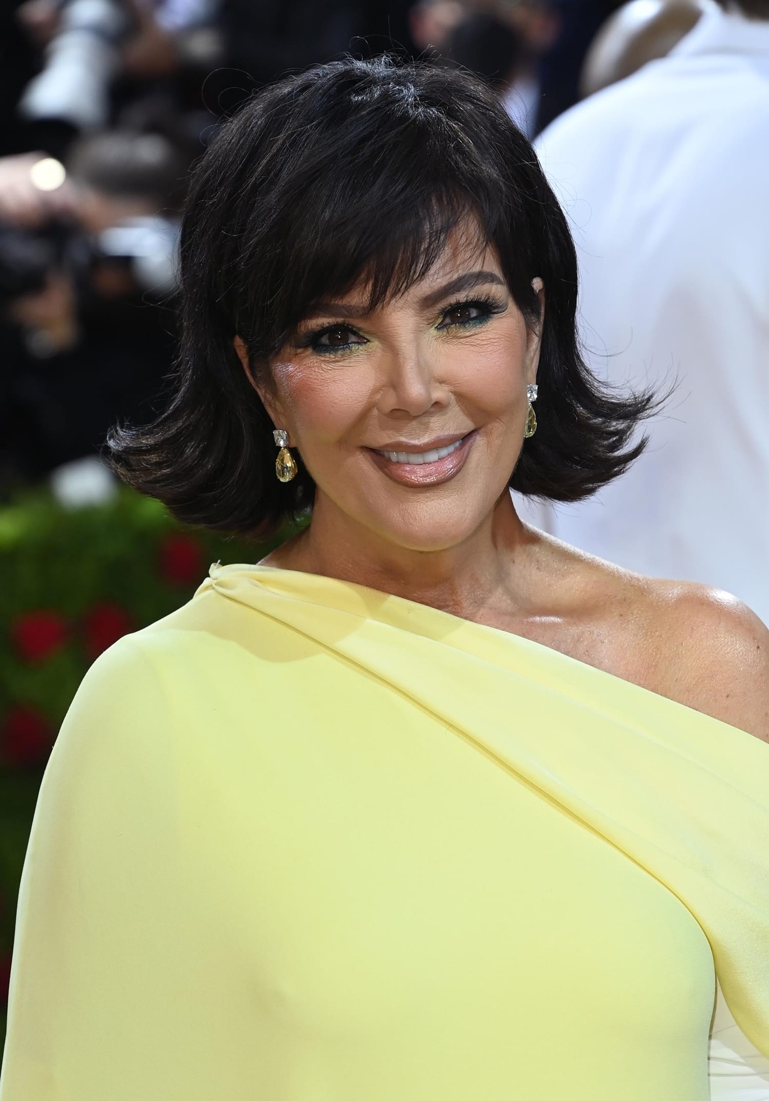 Kris Jenner completed her look with Lorraine Schwartz jewelry and old-school hair