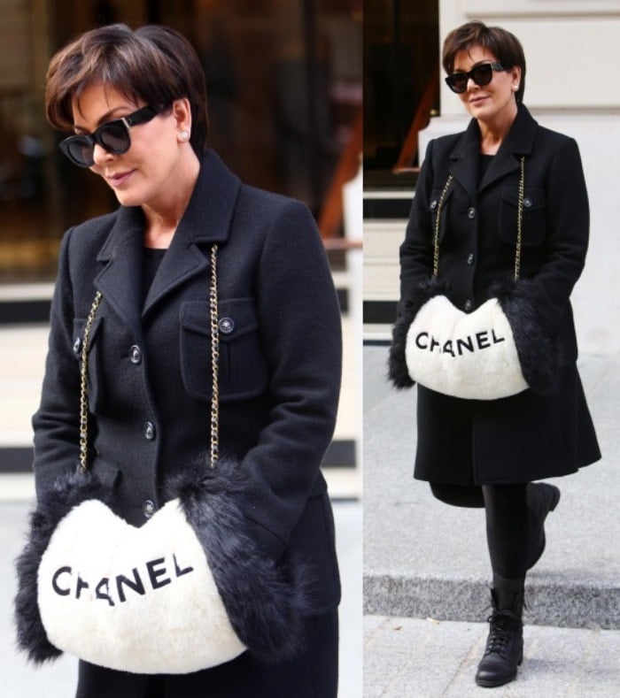 Kris Jenner heads out to attend the Chanel show during Paris Fashion Week, held at the city's Grand Palais on March 8, 2016