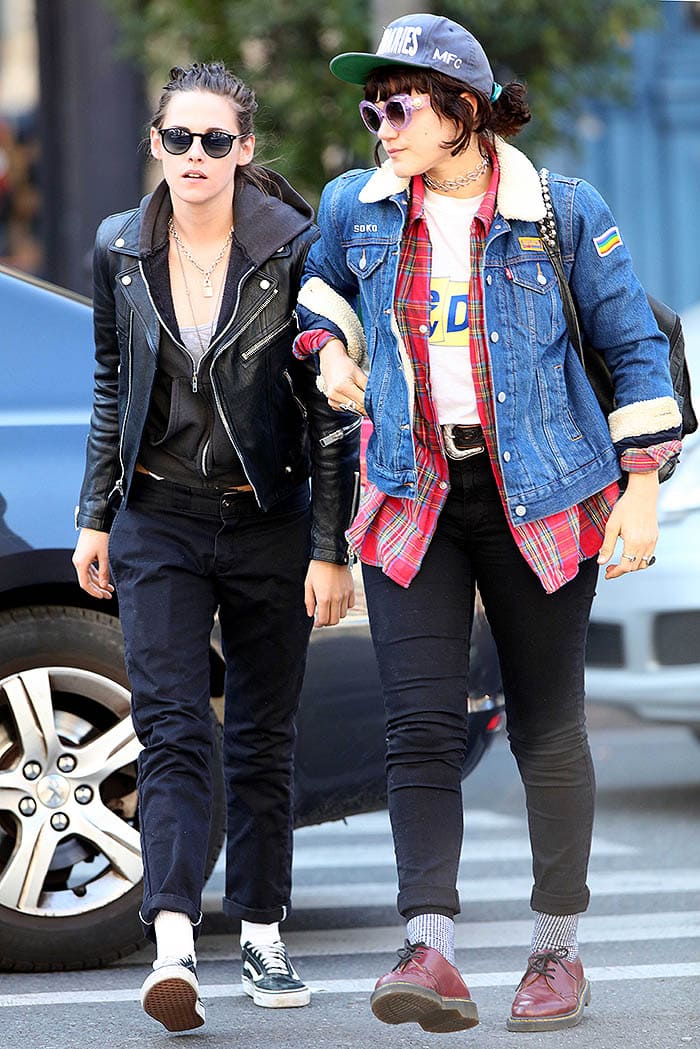 Kristen Stewart and rumored girlfriend Soko heading to a dentist's office in Paris, France, on March 17, 2016