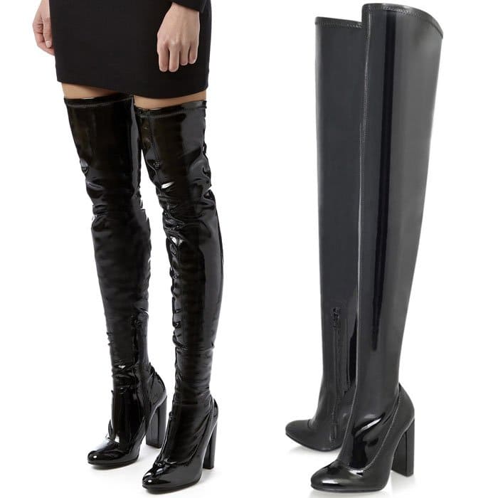 Kurt Geiger Wolf Patent Thigh-High Boots