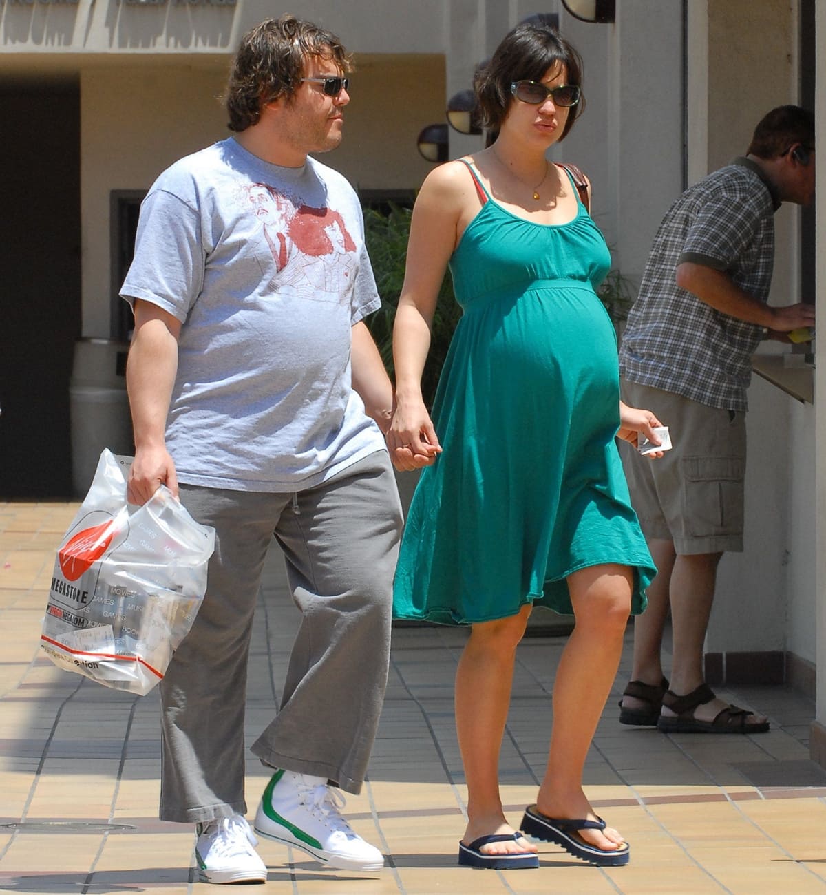 Newlywed and soon to be parents Jack Black and Tanya Haden on a date