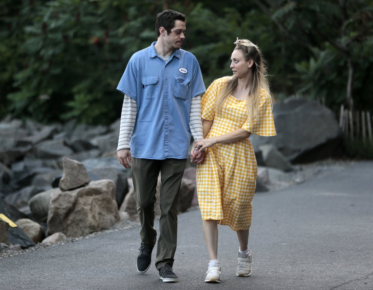 Pete Davidson and Kaley Cuoco filming Meet Cute