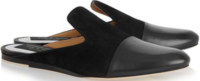 Rag & Bone "Sabine" Suede and Leather Slippers