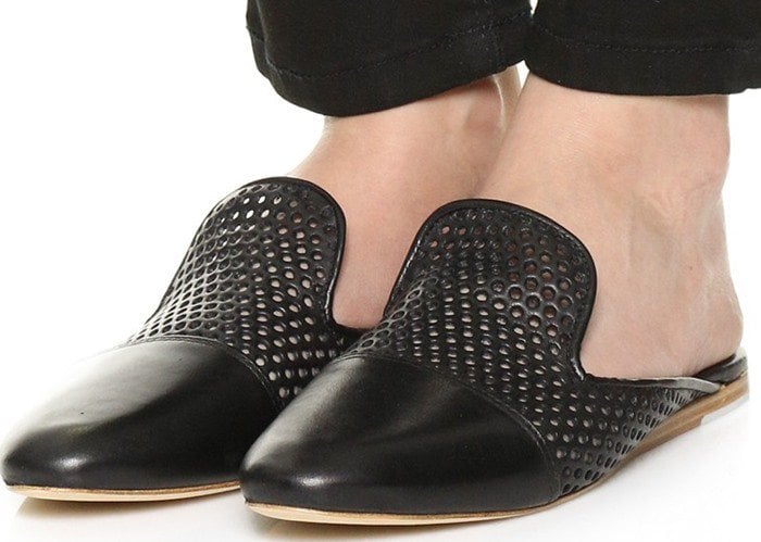 Rag & Bone "Sabine" Perforated Leather Slippers