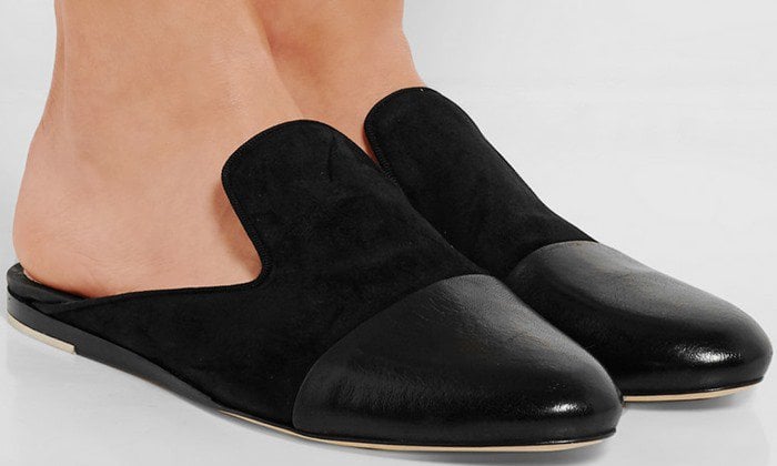 Rag & Bone "Sabine" Suede and Leather Slippers