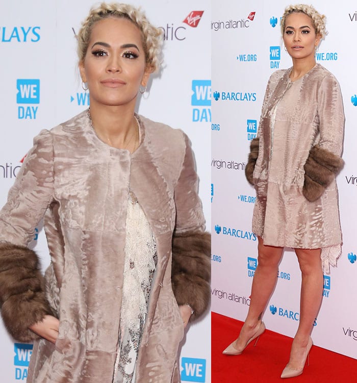 Rita Ora braids her hair for the We Day event