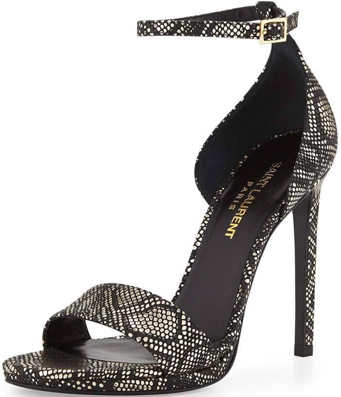 Saint Laurent Python-Print d'Orsay Sandal in Black