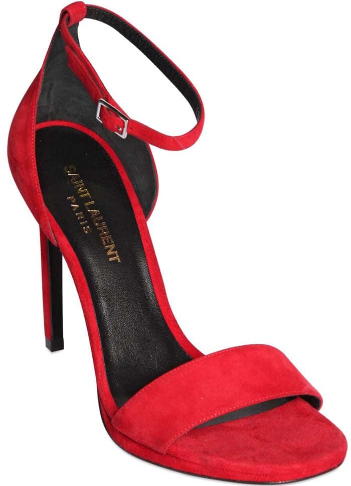 Saint Laurent Suede d'Orsay Sandal in Red