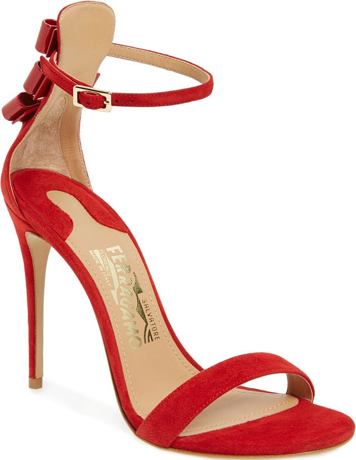 Edgardo Osorio x Salvatore Ferragamo Angie Sandals Red Suede