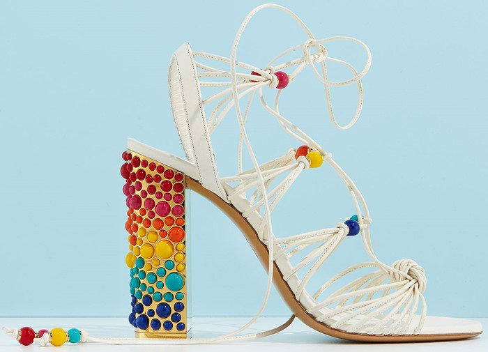 Salvatore Ferragamo Rainbow Beaded Gladiator Sandals