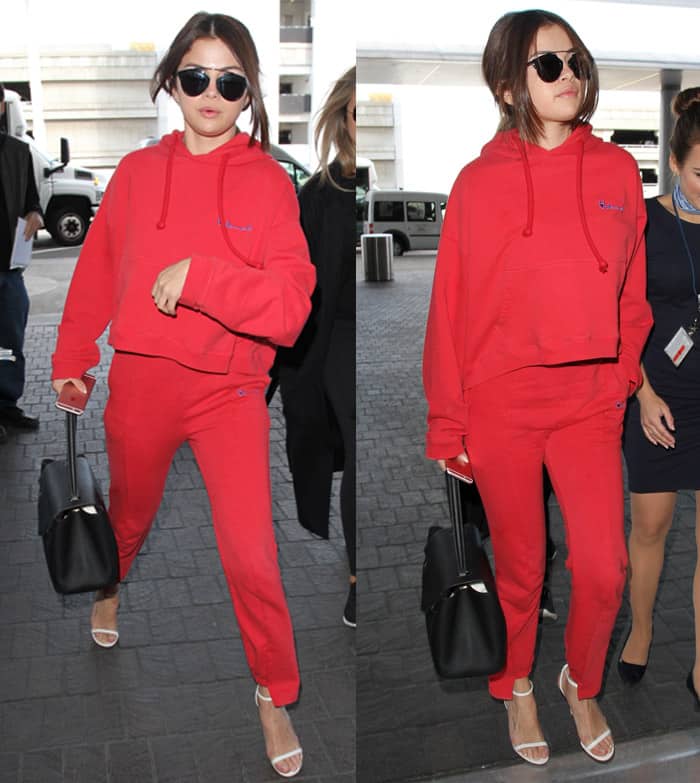 Selena Gomez arrives at Los Angeles International Airport in Los Angeles on March 7, 2016