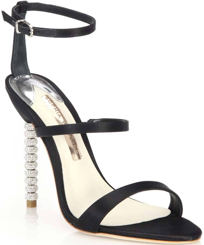 Sophia Webster Rosalind Black crystal heel sandals