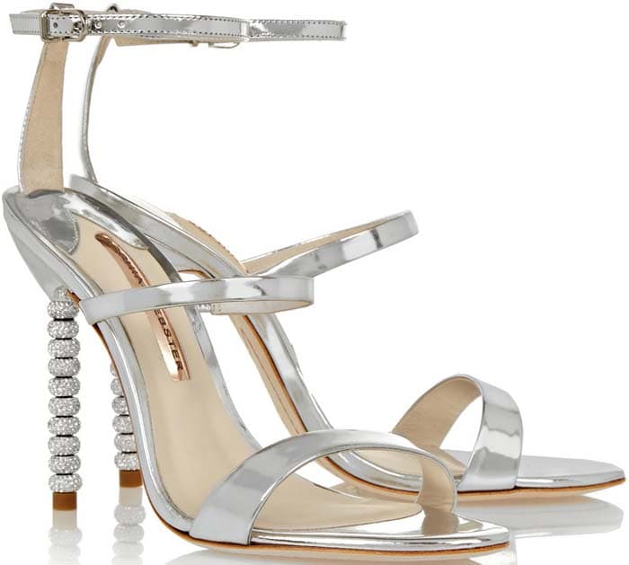 Sophia Webster Rosalind Silver crystal heel sandals