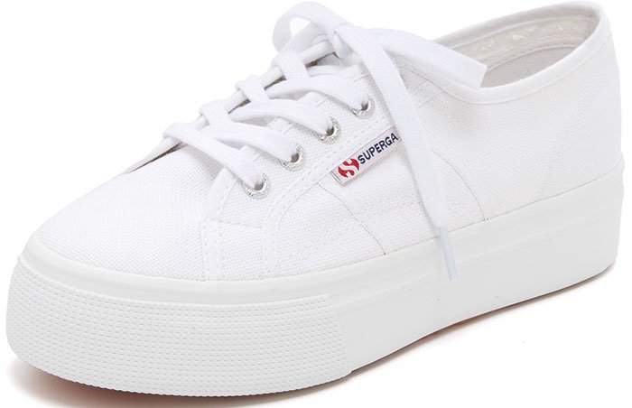 White Superga Platform Sneakers