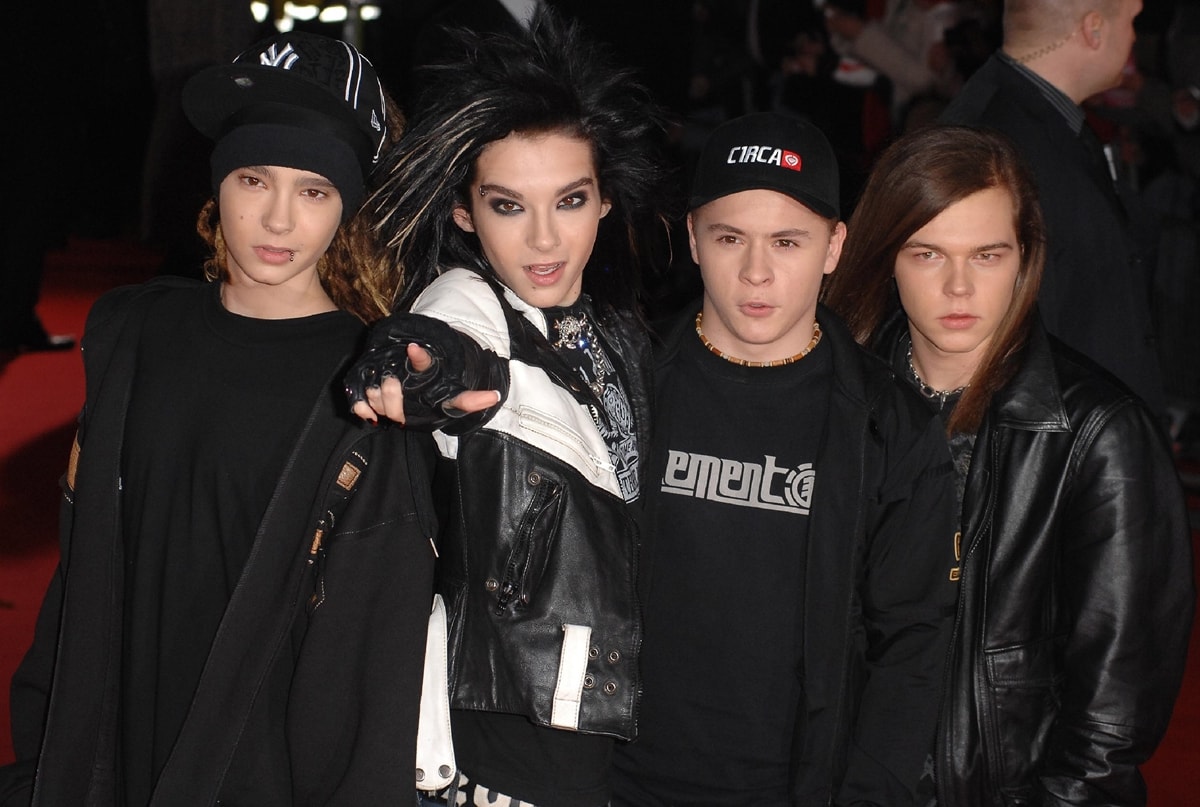 German group Tokio Hotel (L-R) Bill Kaulitz, Tom Kaulitz, Georg Listing, and Gustav Schaefer at the 2006 World Music Awards